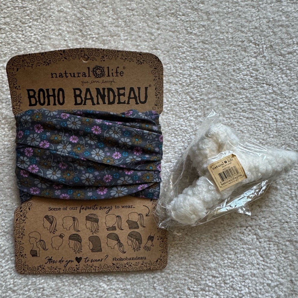 Natural Life Boho Bandeau and Claw Clip Set NWT